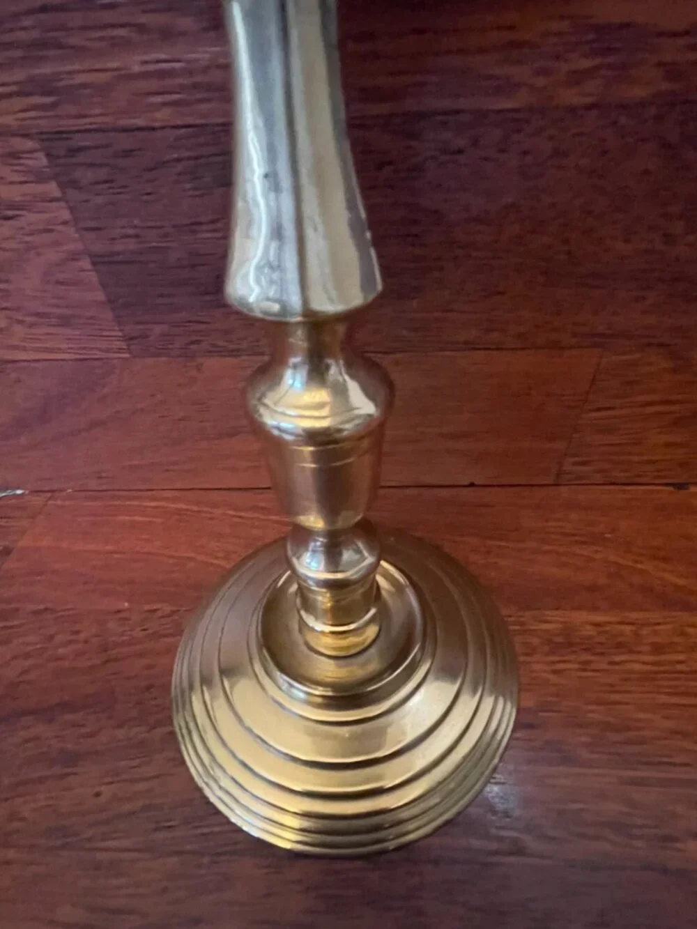 VTG Bombay Co Brass Candlestick Holder Approx 9.5” Felt Bottom Base Incl Candle